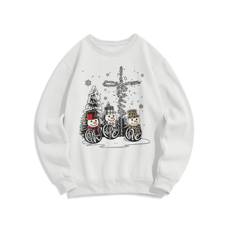 Christiandiscipleshop Colored Style Faith Hope Love Christmas Fleece Lined Polyester Sweatshirt