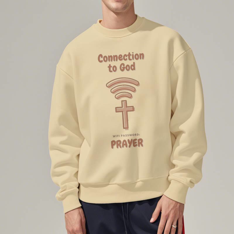 christiandiscipleshop Modern Style Prayer Connection To God Fleece Lined Polyester Sweatshirt