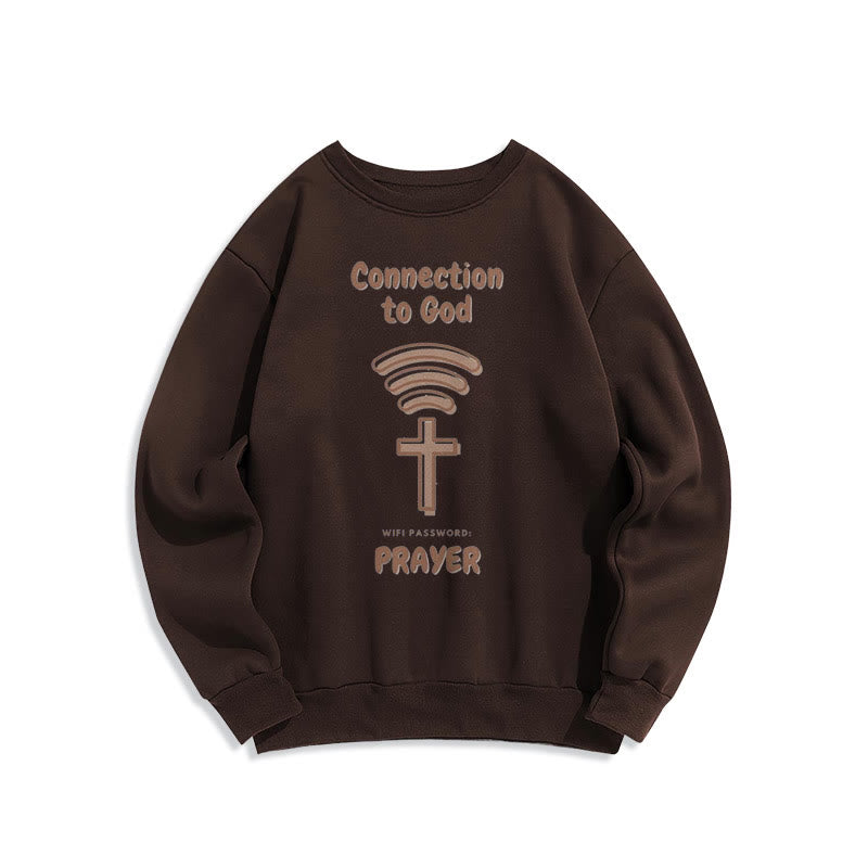 christiandiscipleshop Modern Style Prayer Connection To God Fleece Lined Polyester Sweatshirt
