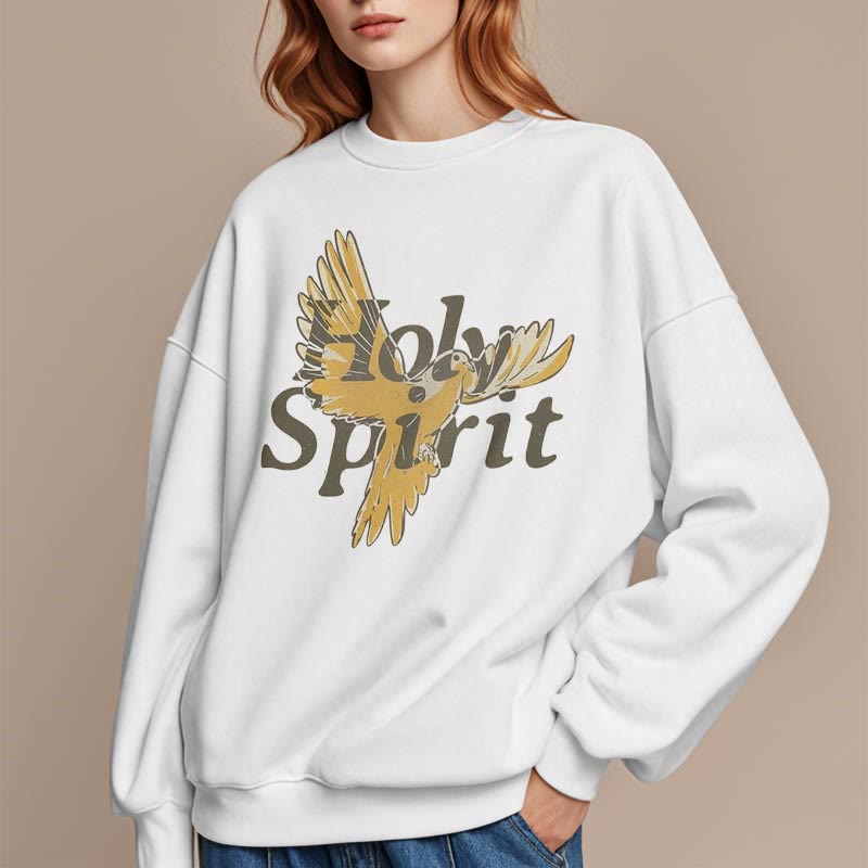 Christiandiscipleshop Classic Style Holy Spirit Flying Dove Fleece Lined Polyester Sweatshirt
