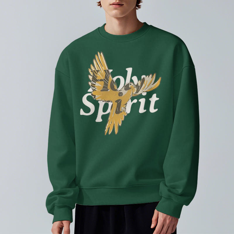 Christiandiscipleshop Classic Style Holy Spirit Flying Dove Fleece Lined Polyester Sweatshirt
