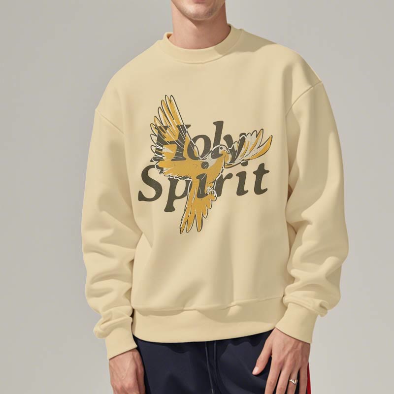 Christiandiscipleshop Classic Style Holy Spirit Flying Dove Fleece Lined Polyester Sweatshirt