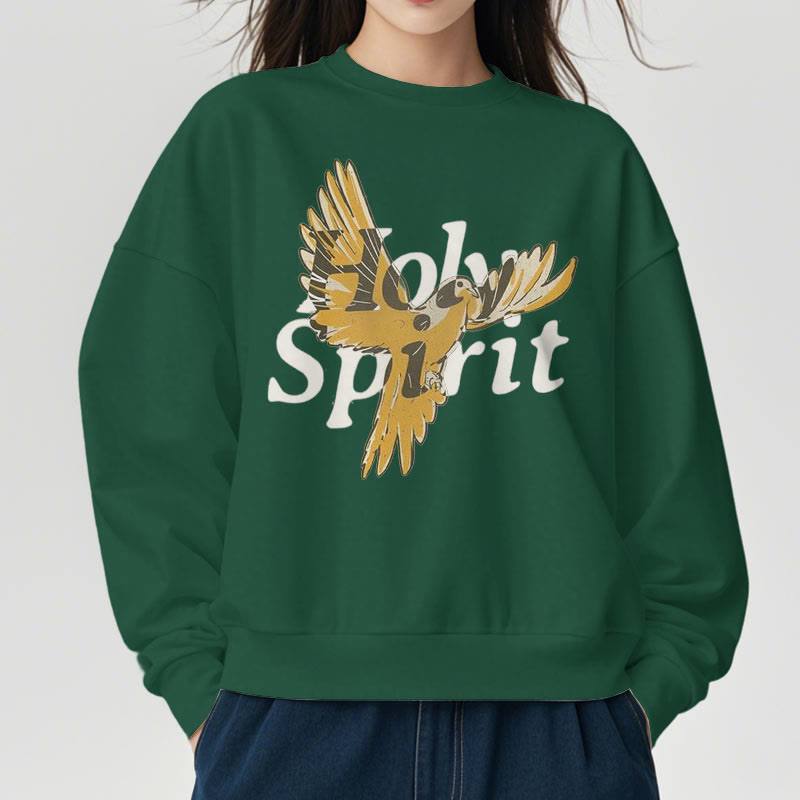 Christiandiscipleshop Classic Style Holy Spirit Flying Dove Fleece Lined Polyester Sweatshirt
