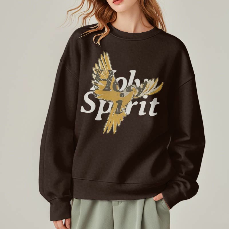 Christiandiscipleshop Classic Style Holy Spirit Flying Dove Fleece Lined Polyester Sweatshirt