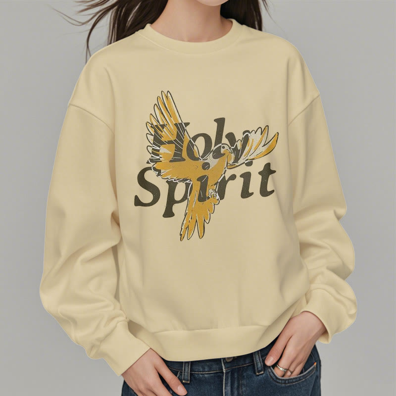 Christiandiscipleshop Classic Style Holy Spirit Flying Dove Fleece Lined Polyester Sweatshirt