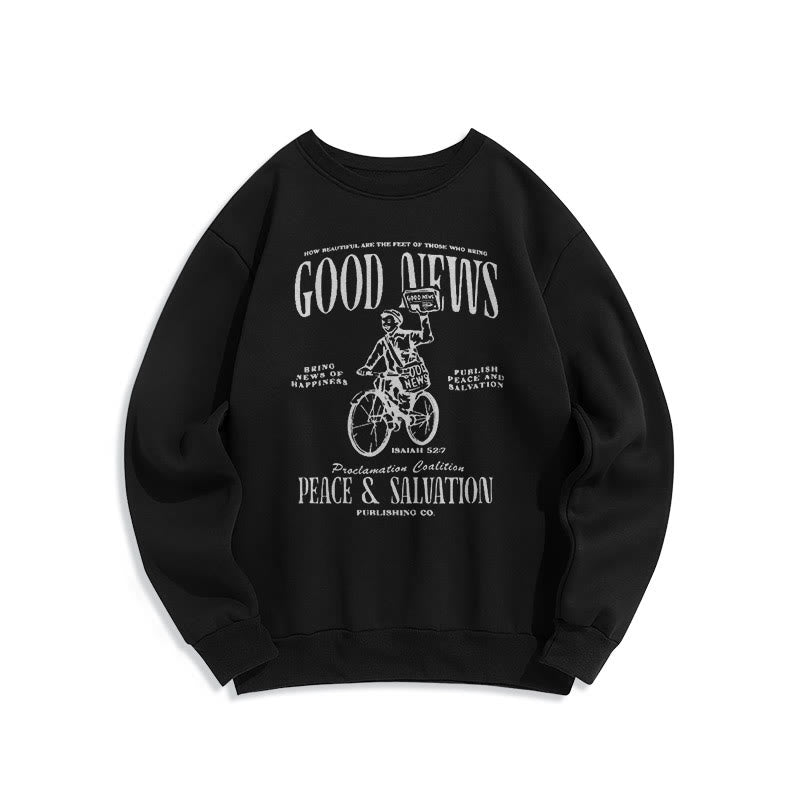 Christiandiscipleshop Quotation Style Good News Isaiah 52:7 Fleece Lined Polyester Sweatshirt