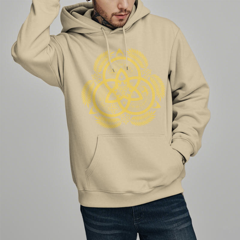 Christiandiscipleshop Classic Style Divine Unity Gold Sacred Emblem Fleece Lined Polyester Hoodie