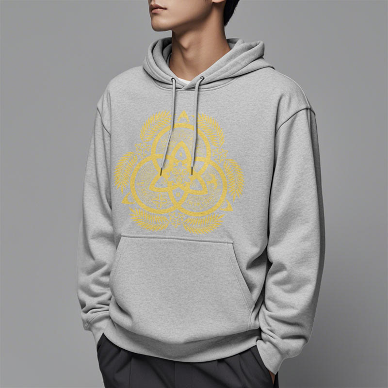 Christiandiscipleshop Classic Style Divine Unity Gold Sacred Emblem Fleece Lined Polyester Hoodie