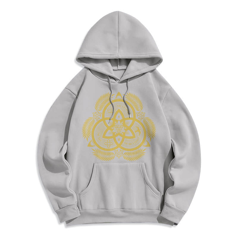 Christiandiscipleshop Classic Style Divine Unity Gold Sacred Emblem Fleece Lined Polyester Hoodie