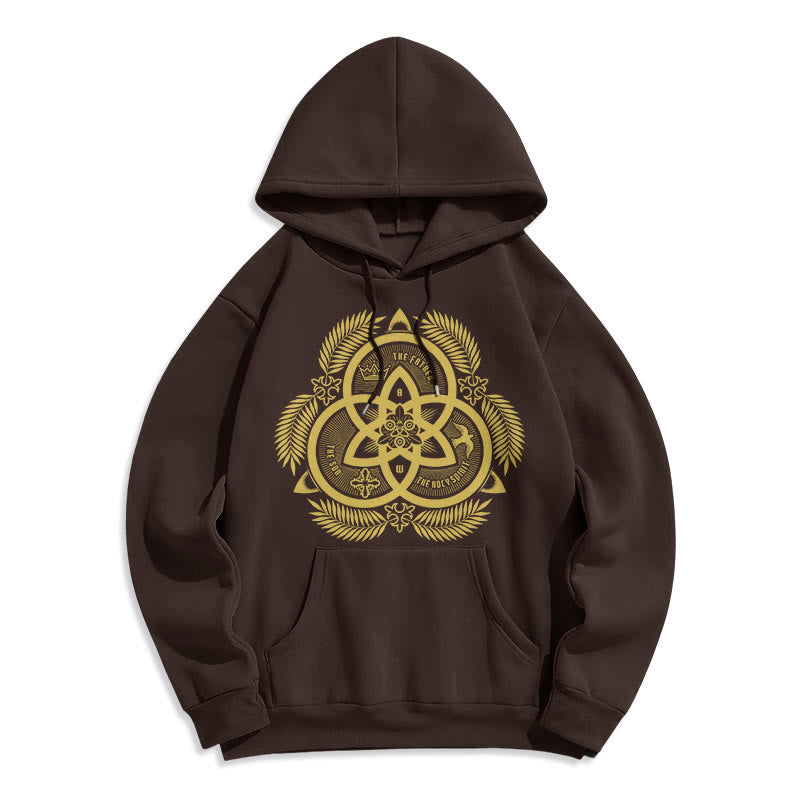 Christiandiscipleshop Classic Style Divine Unity Gold Sacred Emblem Fleece Lined Polyester Hoodie