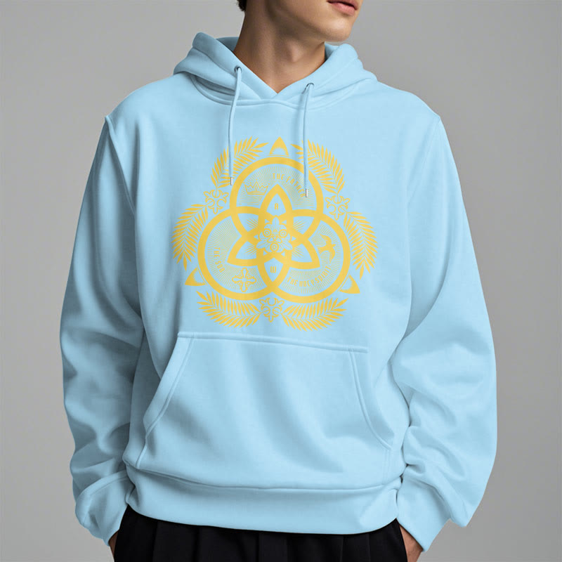 Christiandiscipleshop Classic Style Divine Unity Gold Sacred Emblem Fleece Lined Polyester Hoodie