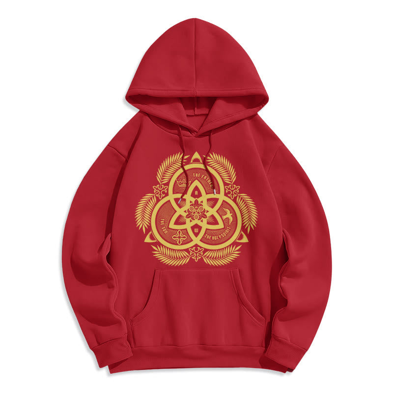 Christiandiscipleshop Classic Style Divine Unity Gold Sacred Emblem Fleece Lined Polyester Hoodie