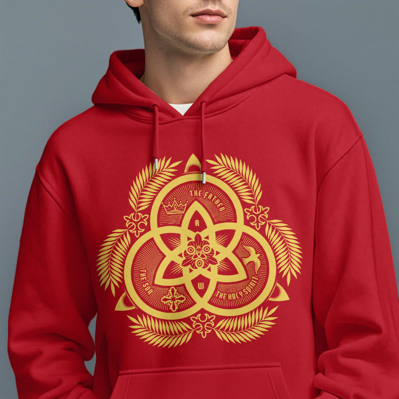 Christiandiscipleshop Classic Style Divine Unity Gold Sacred Emblem Fleece Lined Polyester Hoodie