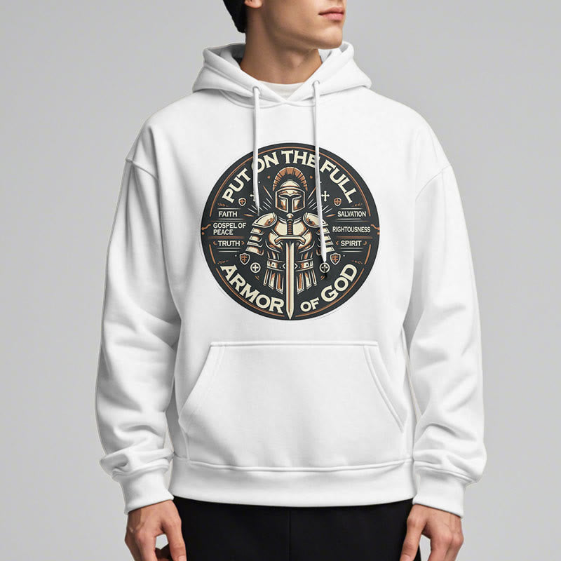 christiandiscipleshop Modern Style Put On The Full Armor of God Fleece Lined Polyester Hoodie