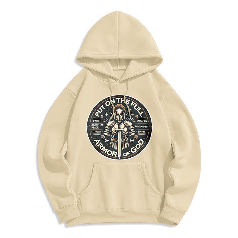 christiandiscipleshop Modern Style Put On The Full Armor of God Fleece Lined Polyester Hoodie