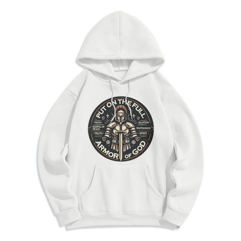 christiandiscipleshop Modern Style Put On The Full Armor of God Fleece Lined Polyester Hoodie