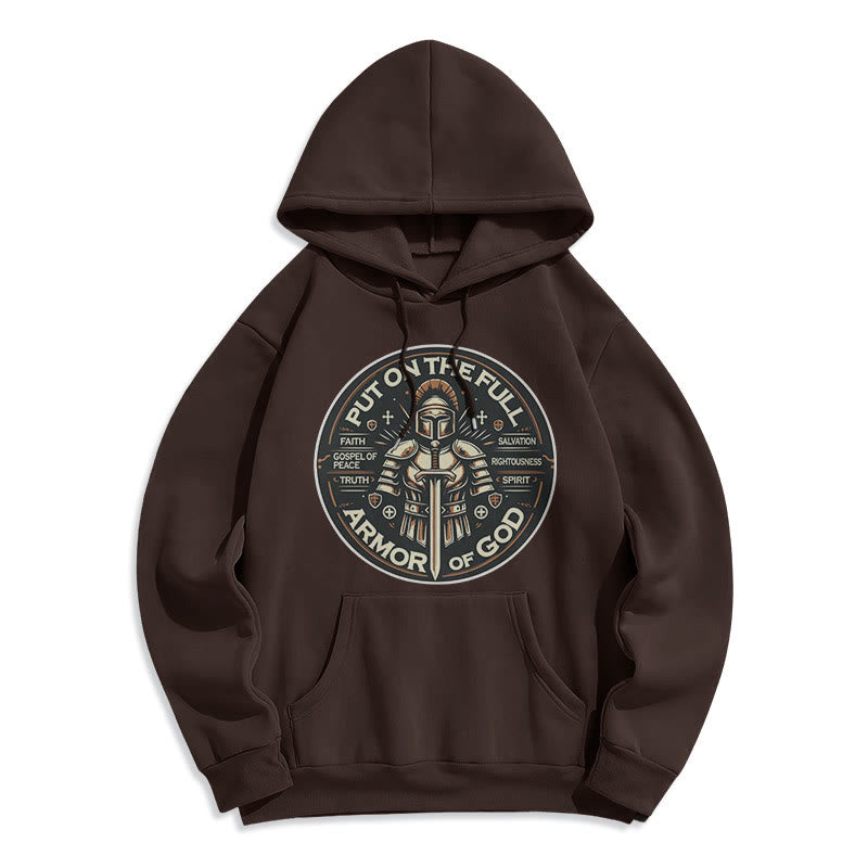 christiandiscipleshop Modern Style Put On The Full Armor of God Fleece Lined Polyester Hoodie