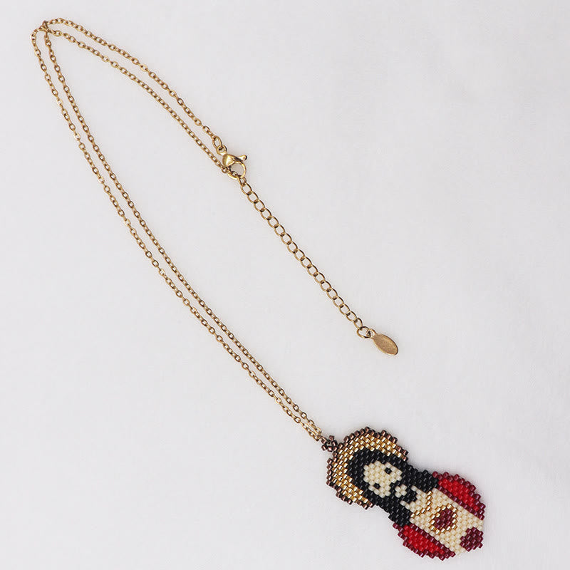 Christiandiscipleshop Colored Style Cartoon Saints Beaded Charming Faith Inspired Necklace