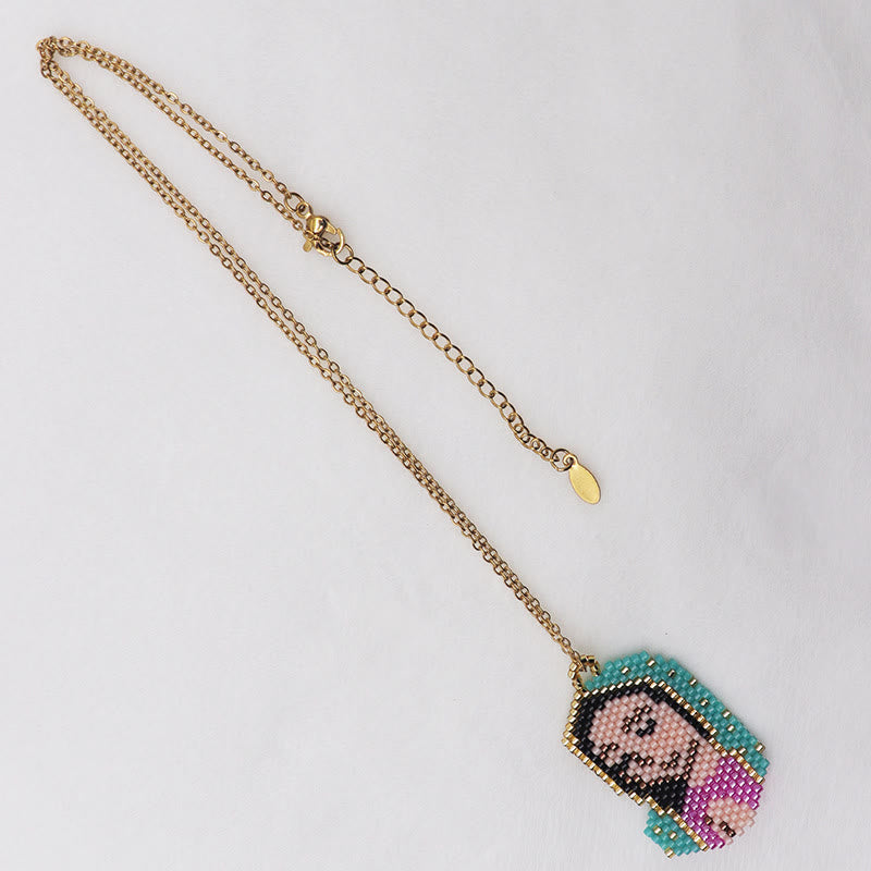 Christiandiscipleshop Colored Style Cartoon Saints Beaded Charming Faith Inspired Necklace
