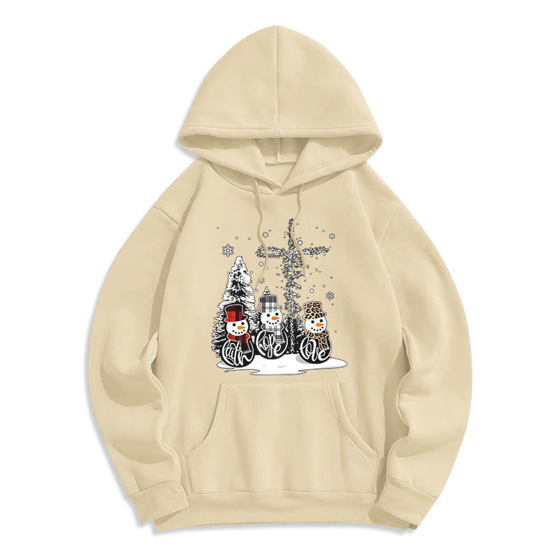 Christiandiscipleshop Colored Style Faith Hope Love Christmas Fleece Lined Polyester Hoodie
