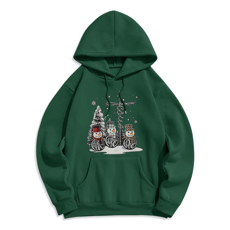 Christiandiscipleshop Colored Style Faith Hope Love Christmas Fleece Lined Polyester Hoodie