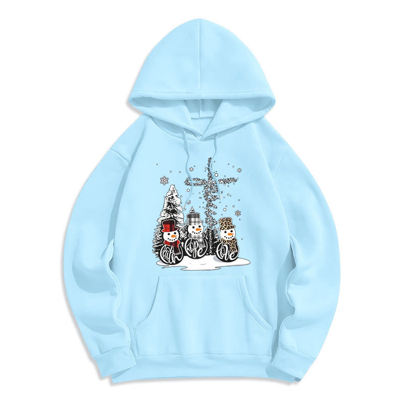 Christiandiscipleshop Colored Style Faith Hope Love Christmas Fleece Lined Polyester Hoodie