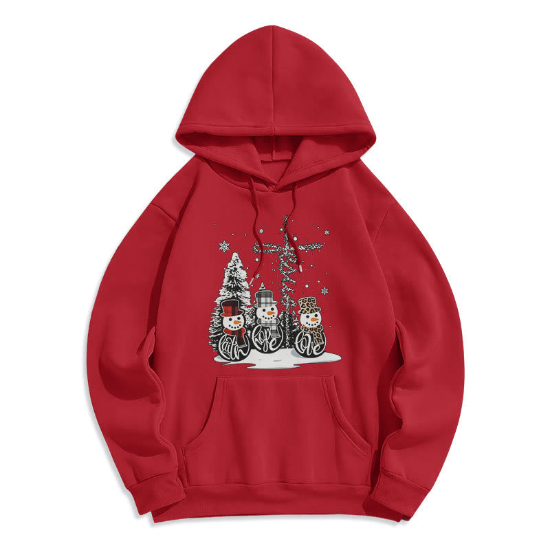 Christiandiscipleshop Colored Style Faith Hope Love Christmas Fleece Lined Polyester Hoodie