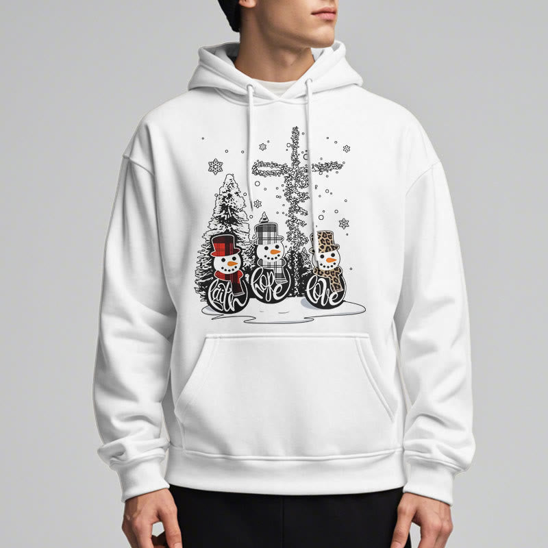Christiandiscipleshop Colored Style Faith Hope Love Christmas Fleece Lined Polyester Hoodie