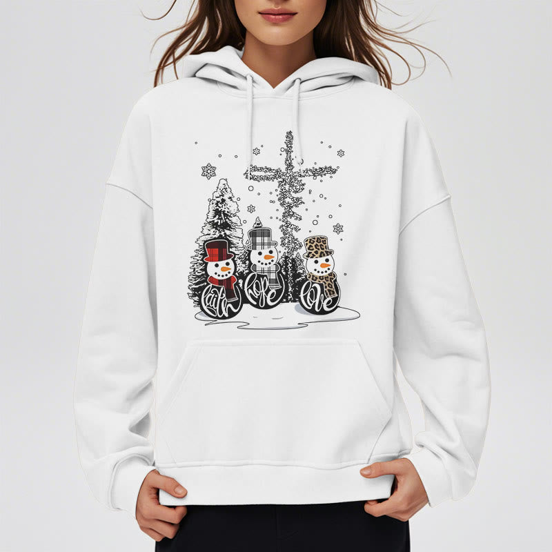 Christiandiscipleshop Colored Style Faith Hope Love Christmas Fleece Lined Polyester Hoodie