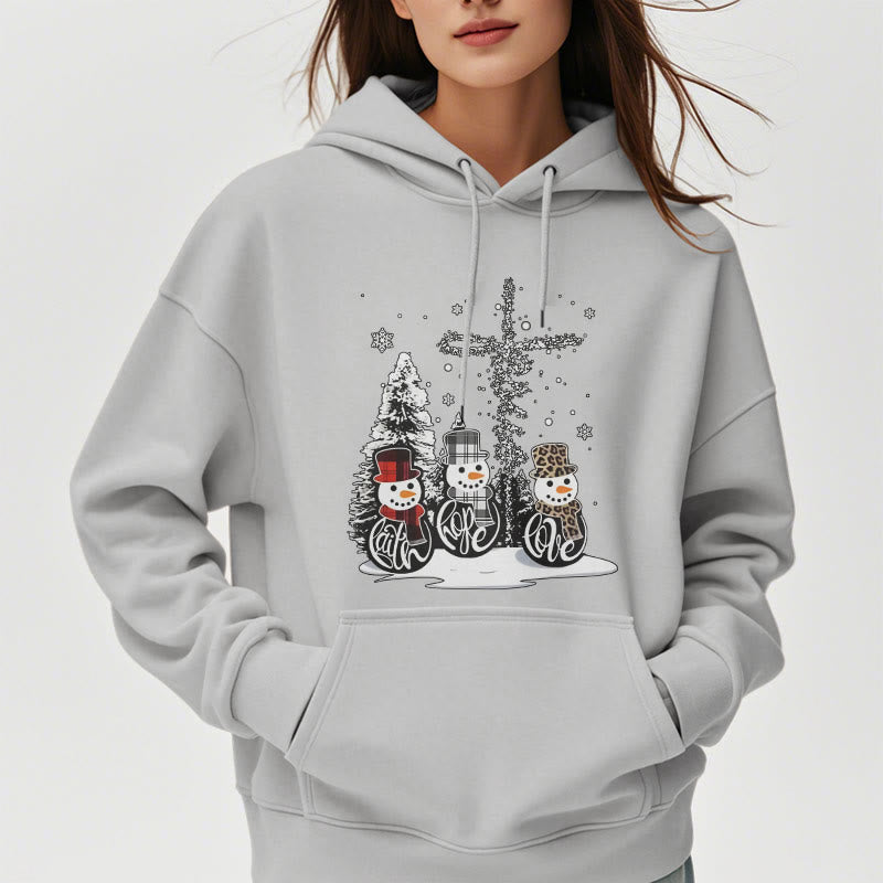Christiandiscipleshop Colored Style Faith Hope Love Christmas Fleece Lined Polyester Hoodie