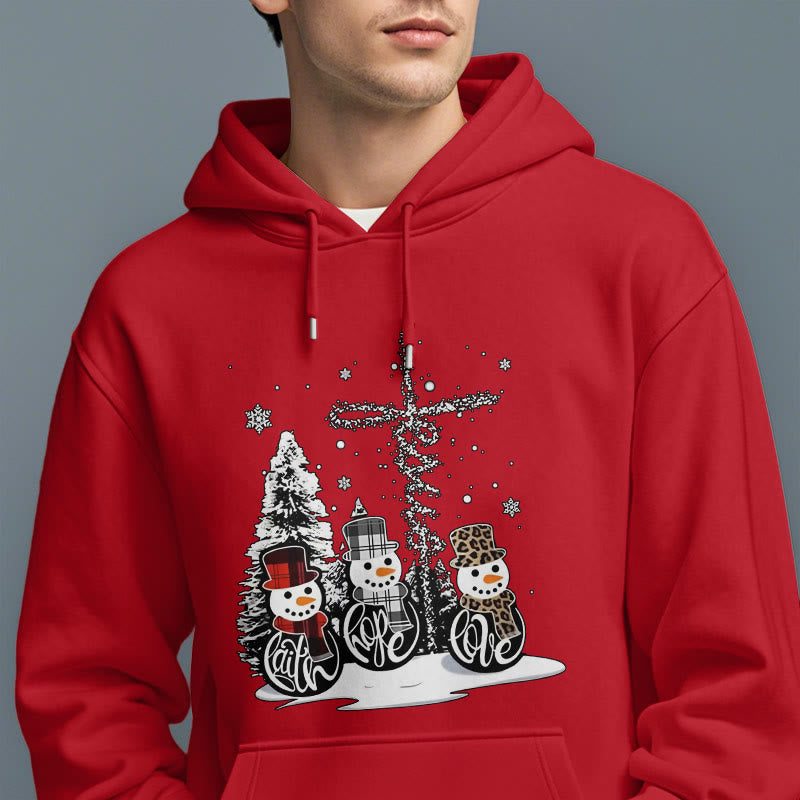 Christiandiscipleshop Colored Style Faith Hope Love Christmas Fleece Lined Polyester Hoodie
