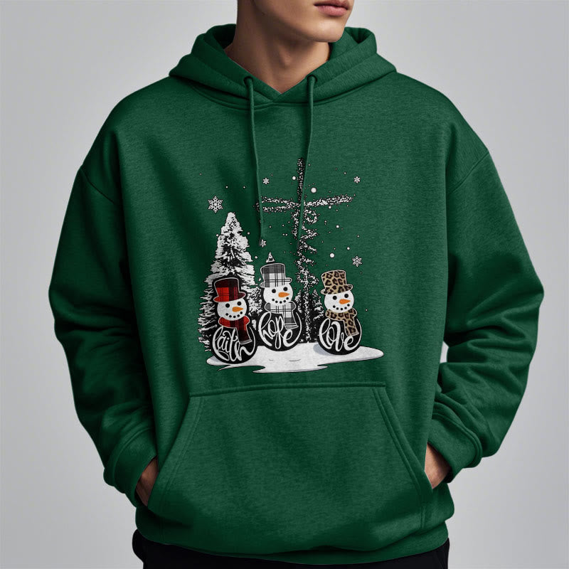 Christiandiscipleshop Colored Style Faith Hope Love Christmas Fleece Lined Polyester Hoodie