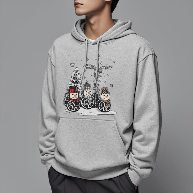 Christiandiscipleshop Colored Style Faith Hope Love Christmas Fleece Lined Polyester Hoodie