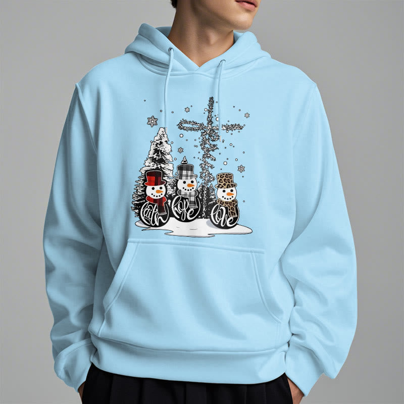 Christiandiscipleshop Colored Style Faith Hope Love Christmas Fleece Lined Polyester Hoodie