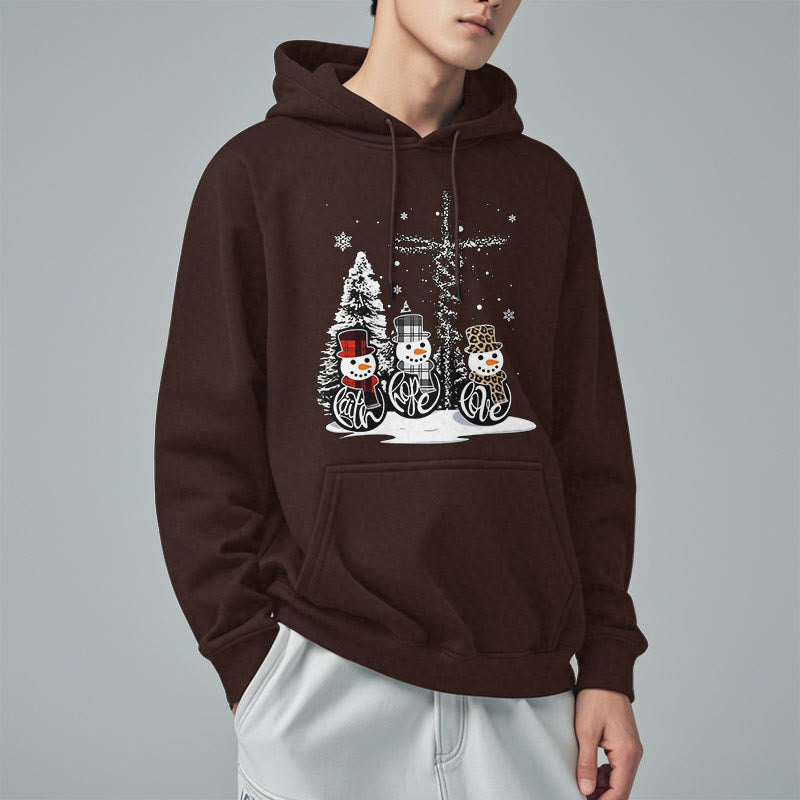 Christiandiscipleshop Colored Style Faith Hope Love Christmas Fleece Lined Polyester Hoodie