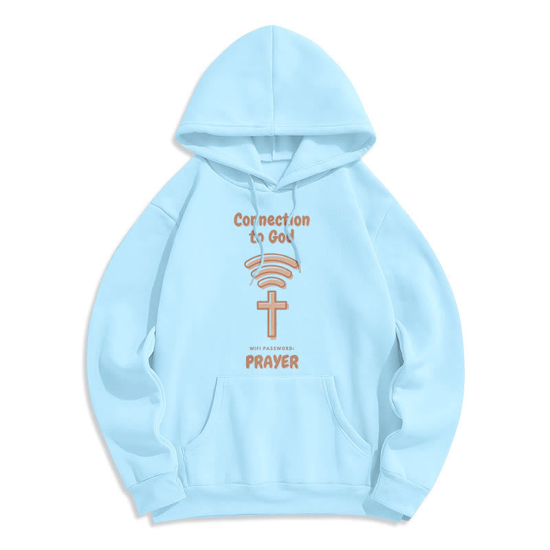 christiandiscipleshop Modern Style Prayer Connection To God Fleece Lined Polyester Hoodie