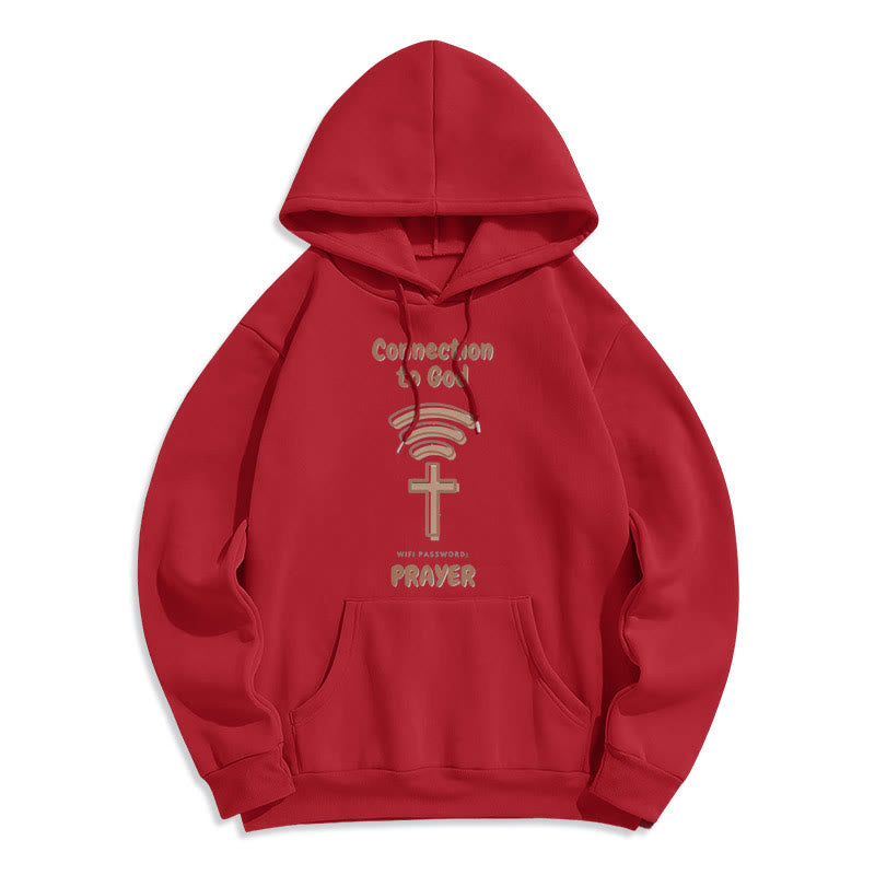 christiandiscipleshop Modern Style Prayer Connection To God Fleece Lined Polyester Hoodie