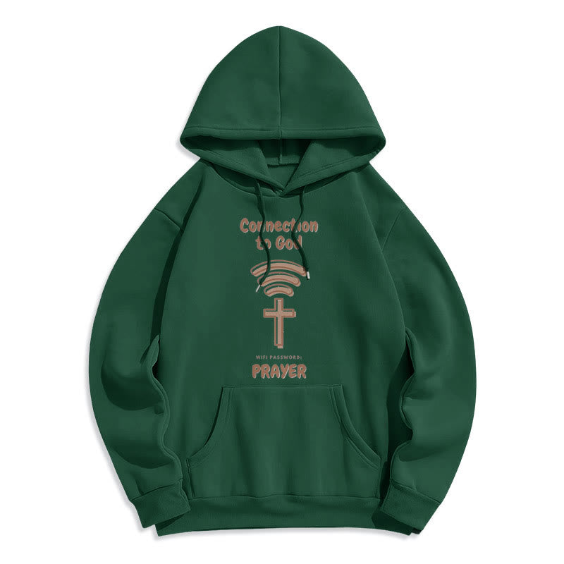 christiandiscipleshop Modern Style Prayer Connection To God Fleece Lined Polyester Hoodie