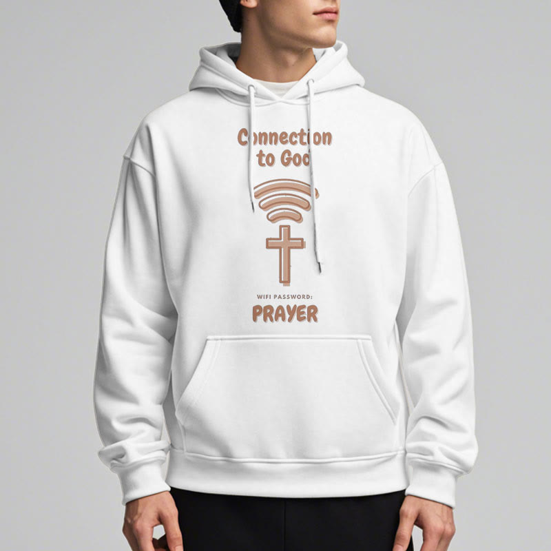 christiandiscipleshop Modern Style Prayer Connection To God Fleece Lined Polyester Hoodie