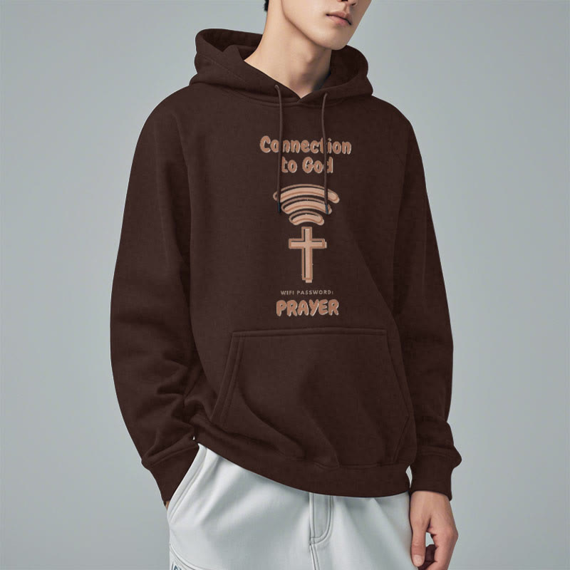 christiandiscipleshop Modern Style Prayer Connection To God Fleece Lined Polyester Hoodie