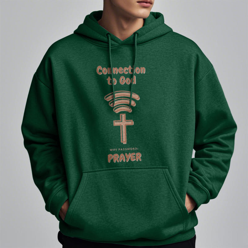 christiandiscipleshop Modern Style Prayer Connection To God Fleece Lined Polyester Hoodie