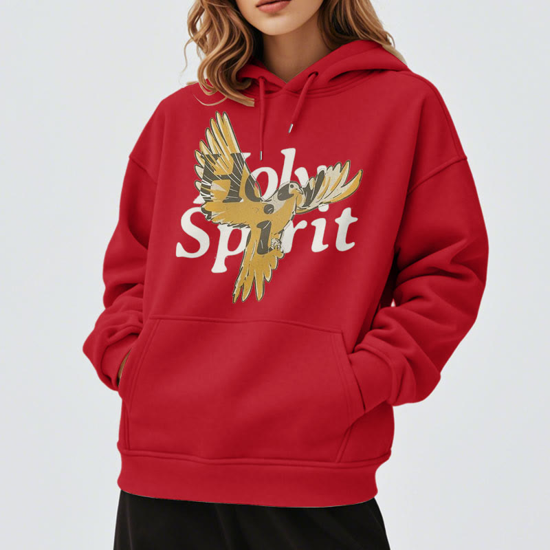 Christiandiscipleshop Classic Style Holy Spirit Flying Dove Fleece Lined Polyester Hoodie