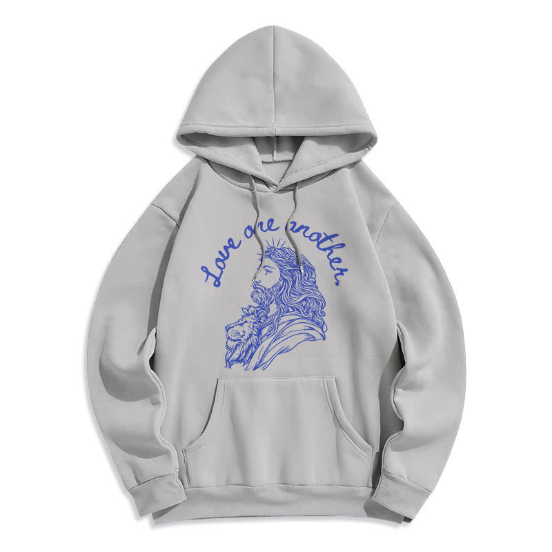 Christiandiscipleshop Classic Style Love One Another Jesus Fleece Lined Polyester Hoodie
