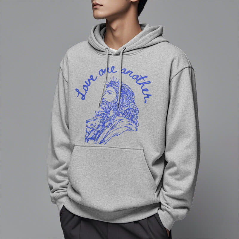 Christiandiscipleshop Classic Style Love One Another Jesus Fleece Lined Polyester Hoodie