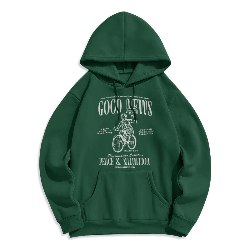 Christiandiscipleshop Quotation Style Good News Isaiah 52:7 Fleece Lined Polyester Hoodie