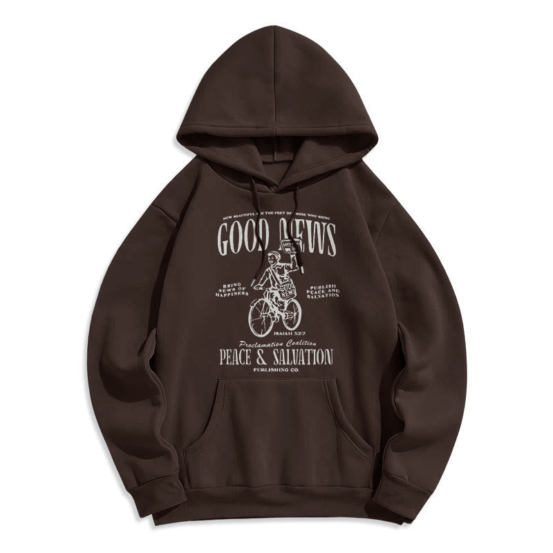 Christiandiscipleshop Quotation Style Good News Isaiah 52:7 Fleece Lined Polyester Hoodie