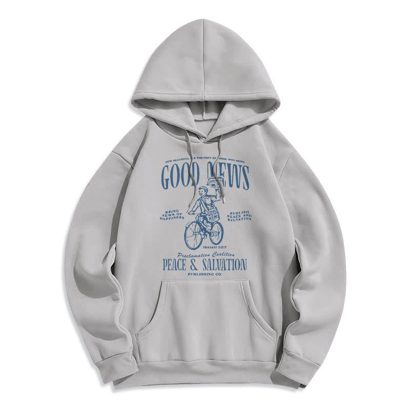 Christiandiscipleshop Quotation Style Good News Isaiah 52:7 Fleece Lined Polyester Hoodie