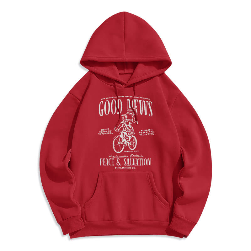 Christiandiscipleshop Zitatstil Gute Nachricht Jesaja 52:7 Fleecegefütterter Polyester-Hoodie