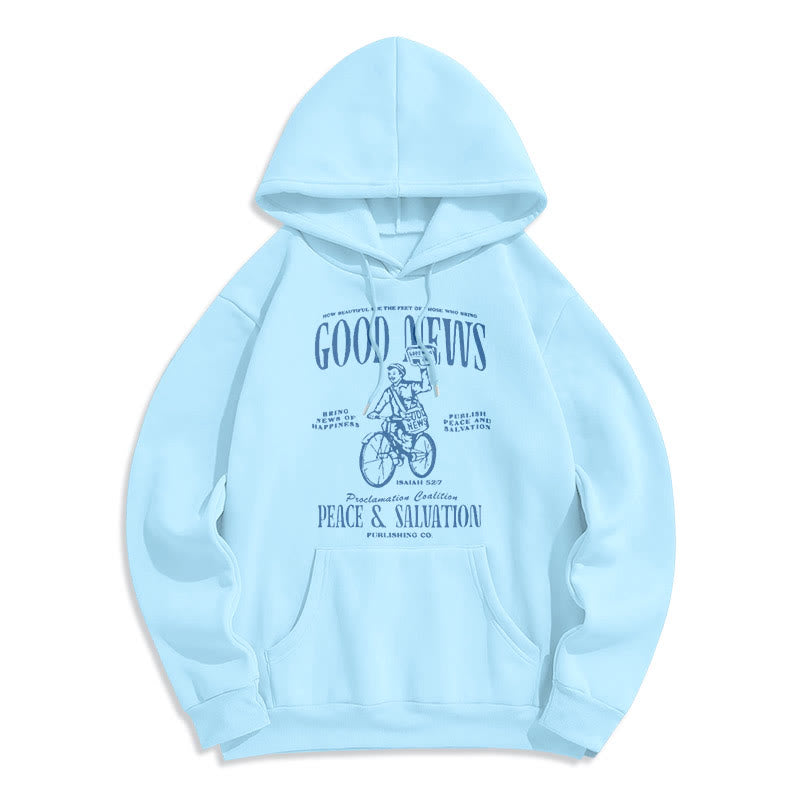 Christiandiscipleshop Quotation Style Good News Isaiah 52:7 Fleece Lined Polyester Hoodie
