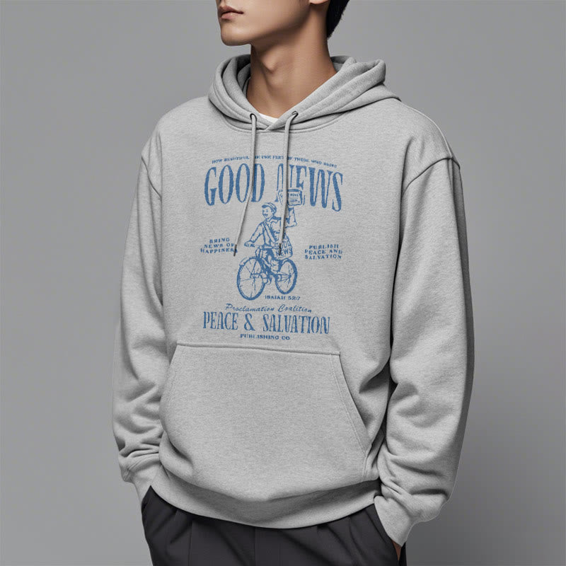 Christiandiscipleshop Quotation Style Good News Isaiah 52:7 Fleece Lined Polyester Hoodie